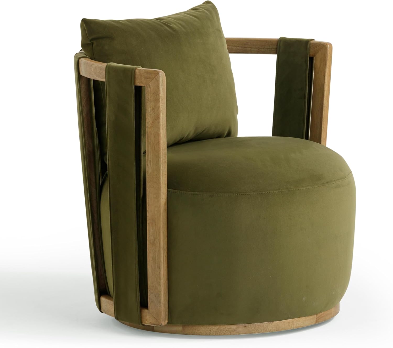Tov Furniture Paolo Green Upcycled Distressed Velvet Swivel Chair