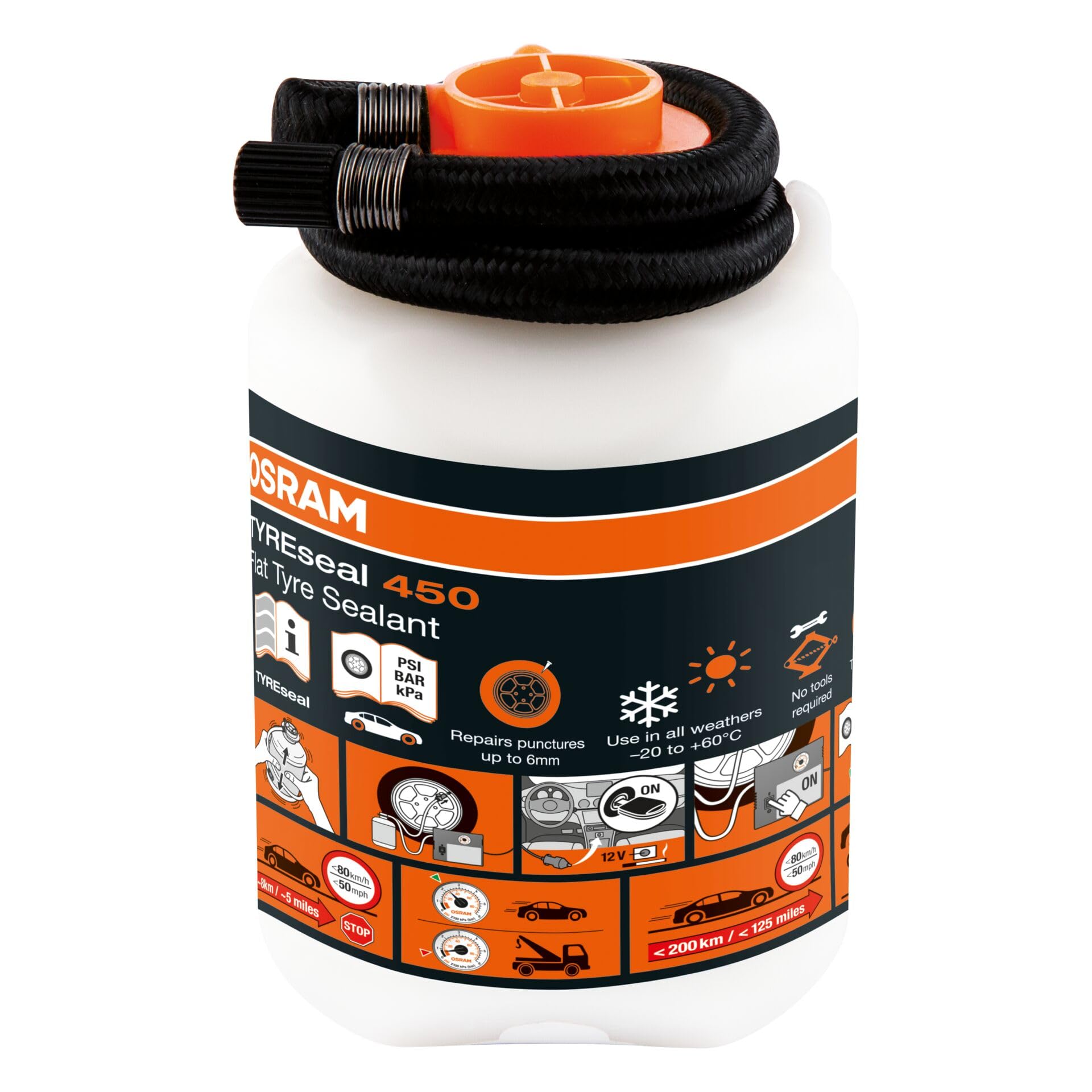 OSRAM TYREseal Kit 450 ml Kit Riparazione Pneumatici Compressore Analogico