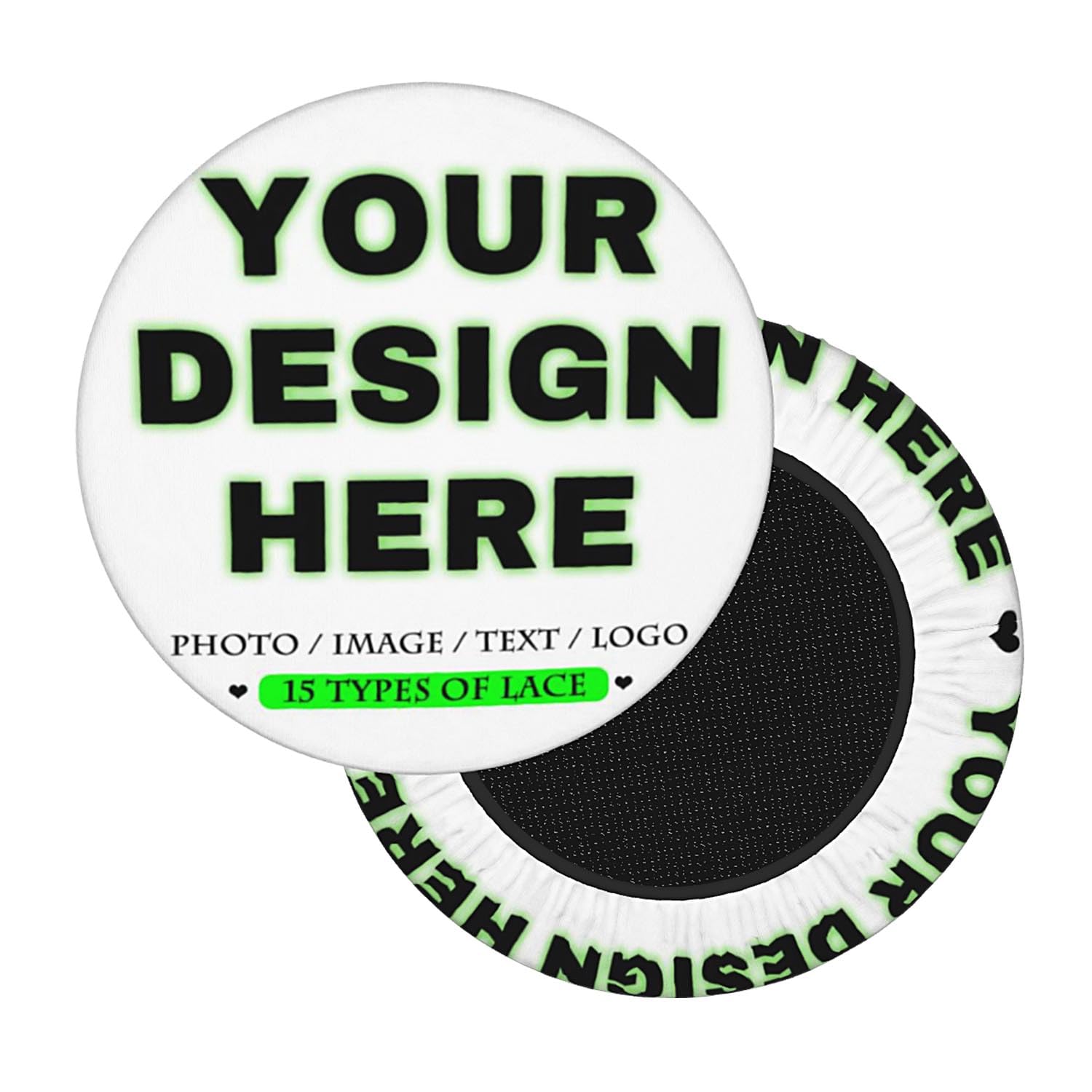 Customized Personalized Round Stool Covers with Photo Text Logo, Stretch St Reteline Machine Washable Round Matt Stool Seat Covers Cushion Slipcover Elastic Soft Velvet Bar Stool Covers 14 Inch