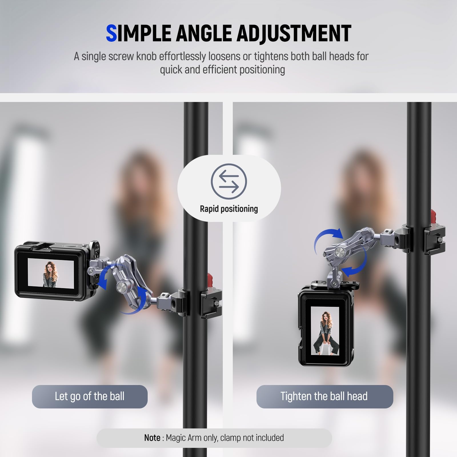 NEEWER 7 scharnierende Magische Armklembevestiging Met Superklem Cameramonitorhouder 1 4 3 8 Arri Lokaliserende Pinnen En Gaten Voor Dslr Actiecamera Videolamp Compatibel Smallrig Cage 1959099571