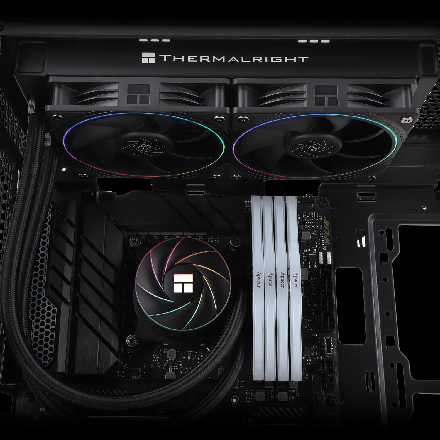 Thermalright Aqua Elite 240 ARGB V2 CPU-waterkoeler (240 Aio, 2 x 120 mm PWM ventilator, S-FDB lagers, slim diafragma-effect, voor AMD/AM4/AM5, Intel LGA1150/1151/1200/2011/1700