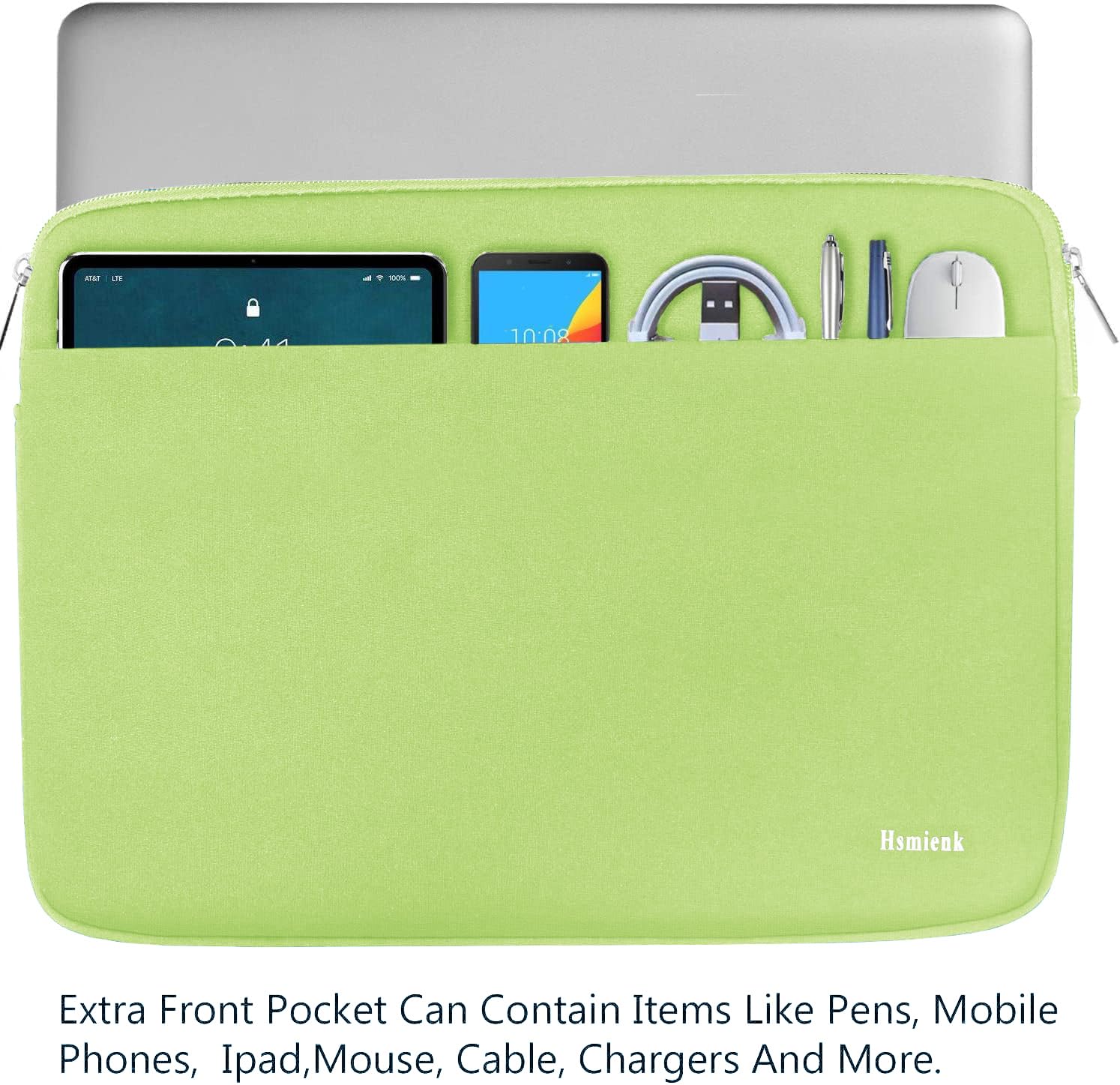 Condition photo showing Good Condition for laptop case 14 inch, shockproof protective notebook cover bag with accessory pocket, durable carrying laptop sleeve compatible for macbook hp lenovo dell asus acer, light green