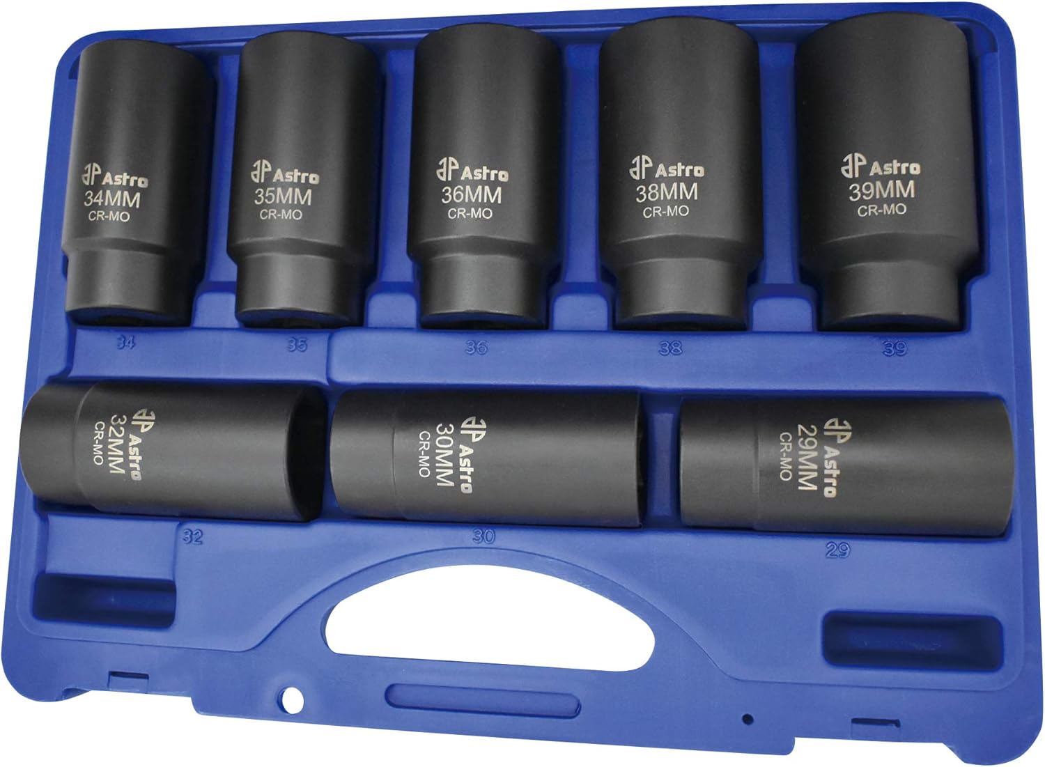 Astro Pneumatic Tool 78866 6 Point Axle Nut Socket Set 8 Pieces