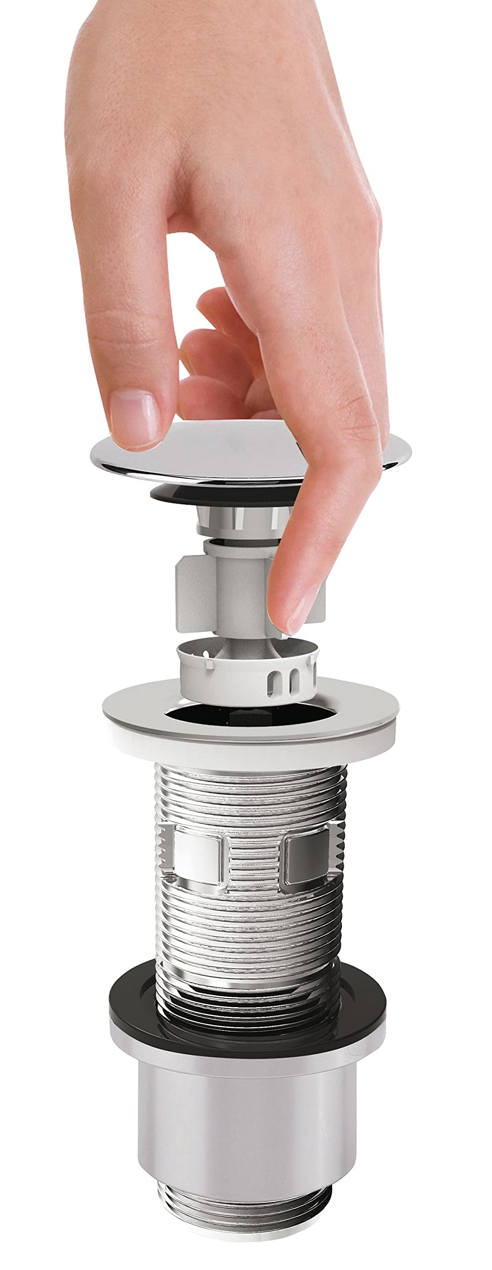 Tapón Clic-Clac Universal con/sin Rebosadero | Compatible con Lavabos y Bidés | Apertura Rápida con Presión | Instalación Estándar y Estética | NOYON & THIEBAULT