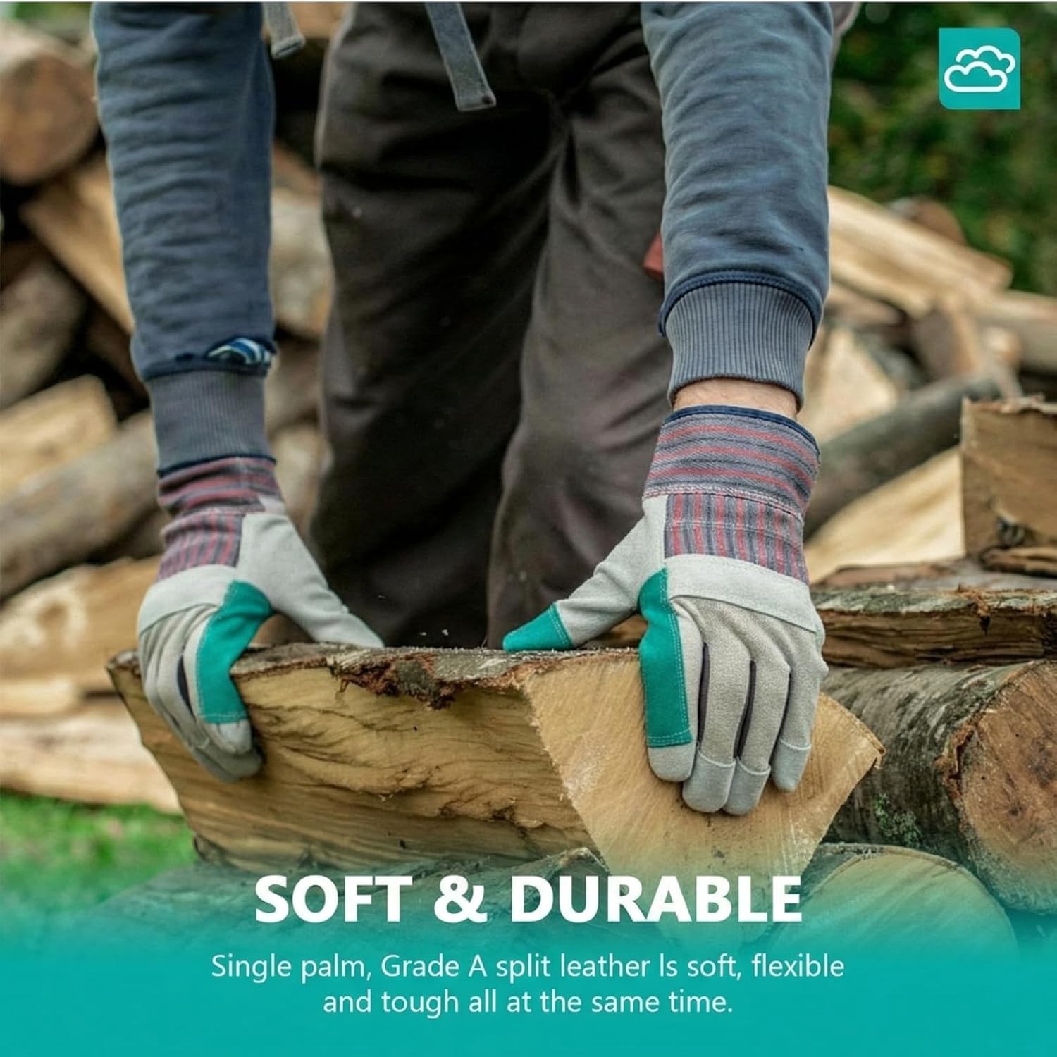 Leather Work Gloves Bulk for Men Women Heavy Duty Leather Yard Gardening Gloves with Reinforced Palms Safety Cuff