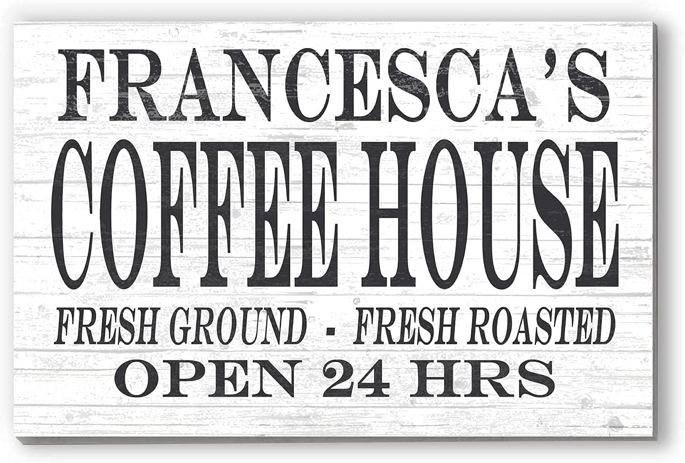 CUSTOM Coffee Sign for Coffee Bar or Kitchen Decoration - SOLID WOOD - 16in x 10.5in - for Home, Office, Housewarming Gift Idea (Coffee House)