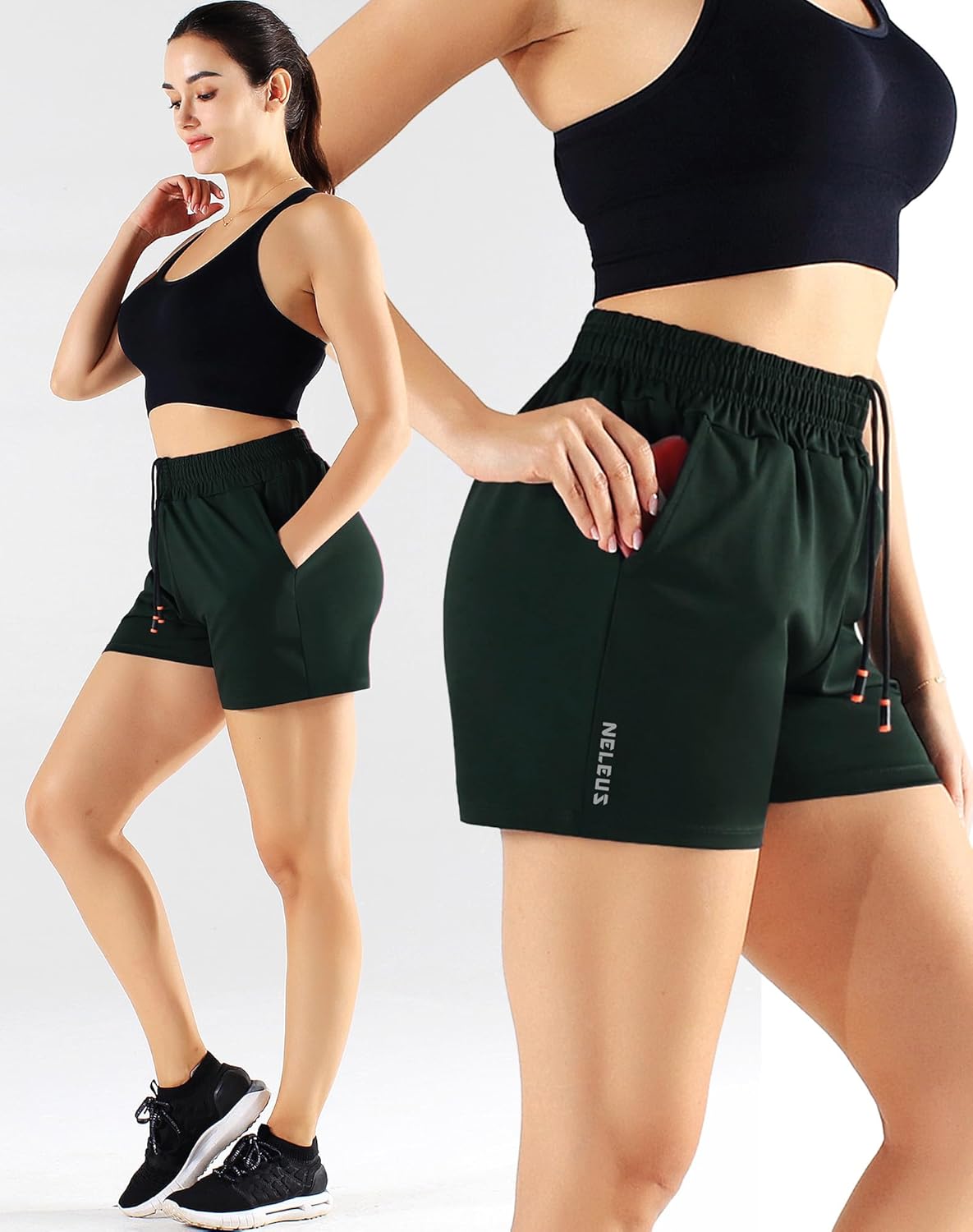 NELEUS Women's Lightweight Running Shorts Workout Athletic Short for Yoga with Pocket - Image 5