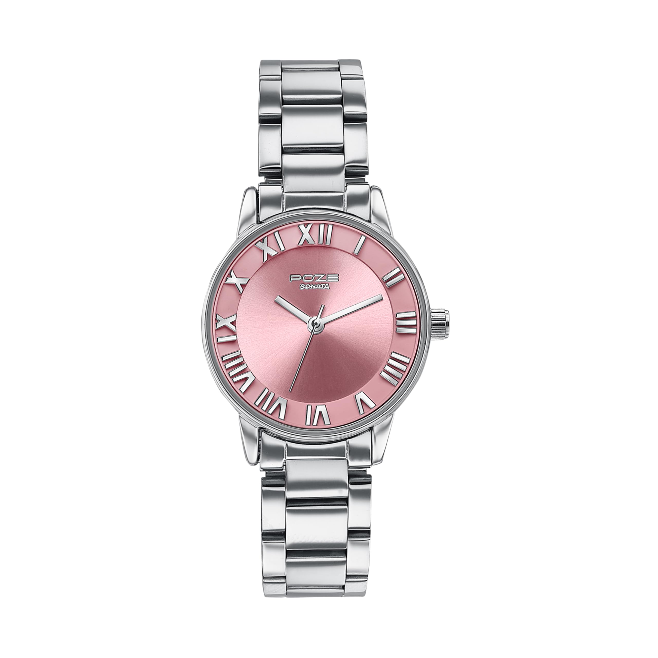 Sonata Poze Drop 6 Quartz Pink Round Dial Women's Watch | Sheet Metal Strap Material | Watches for Women | Watches for Women Analog - SP80128SM01-picture-13