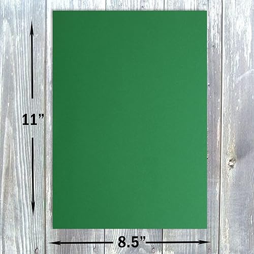 Hamilco Papel de cartulina de colores para álbumes de recortes, 8.5 x 11 pulgadas, color verde brillante, 50 unidades