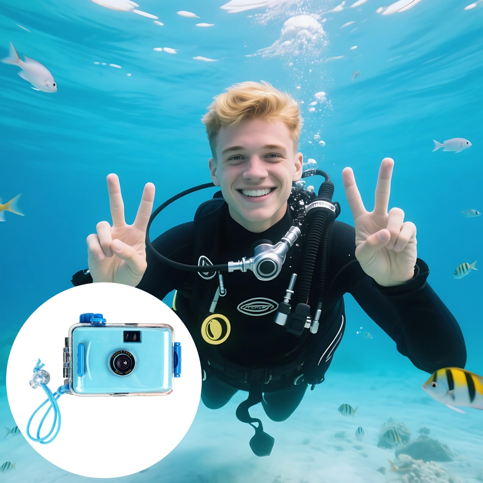 4 appareils Photo jetables étanches, pour Snorkeling et plongée, Objectif 1,4 in 3,5 cm, Format Compact, pour Sports Outdoor, Voyage et Aventure