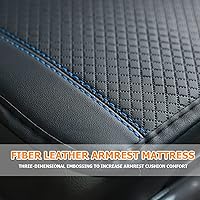 Vista 3 de Tapete de almacenamiento para reposabrazos de automóvil, funda de cuero de fibra para consola central de automóvil, accesorios para la mayoría