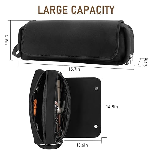 Miniatura 3 de OFUSUY Bolsa de viaje para herramientas para el cabello, bolsa de viaje 2 en 1 con almohadilla resistente al calor, bolsa de almacenamiento portátil
