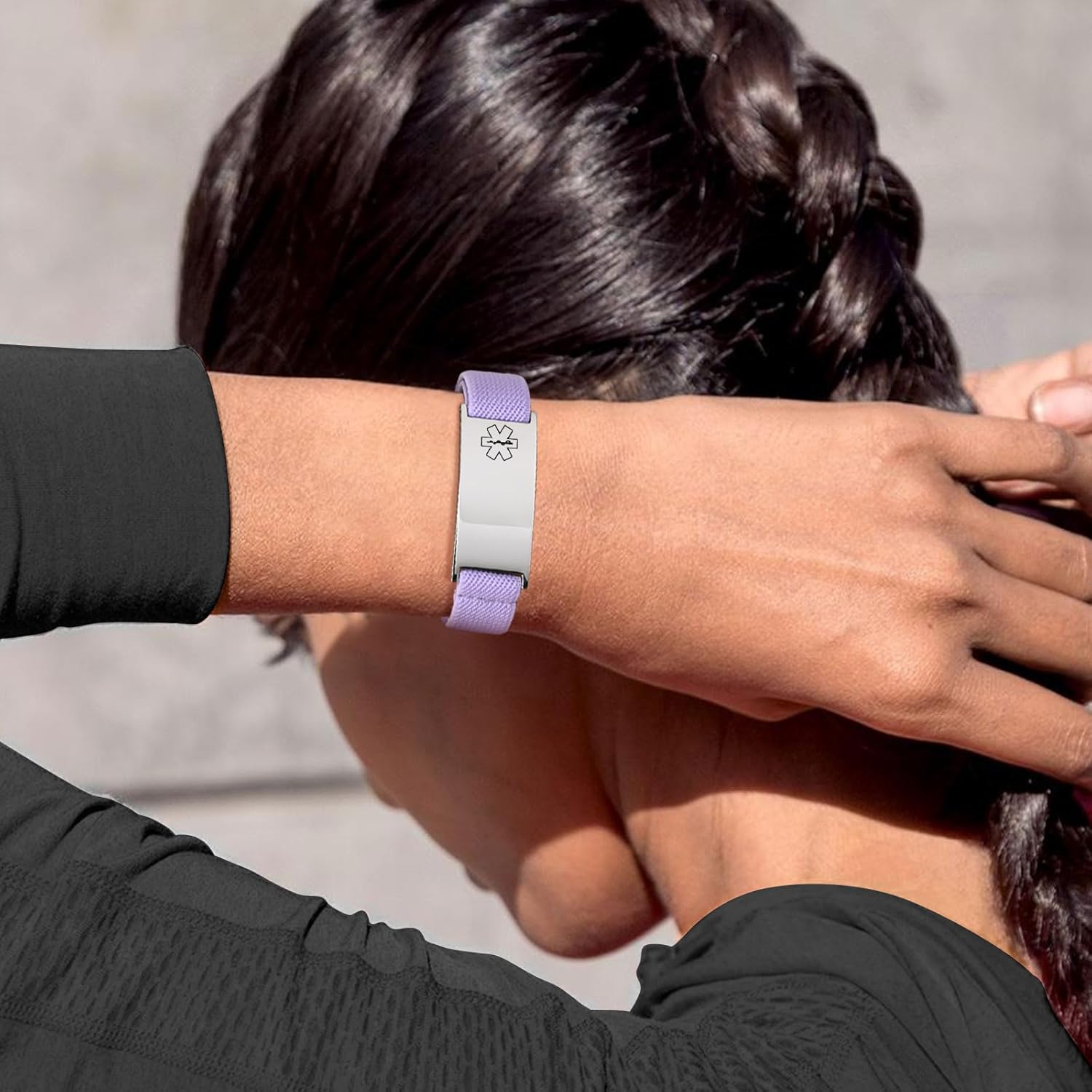 Personalized Medical Alert Bracelet for Men - Customized Elastic Strap Stainless Steel ID Bracelets Engraved Medic Info, Emergency Awareness Medic ID Bracelet for Autism Allergy Diabetic Epilepsy - Image 2