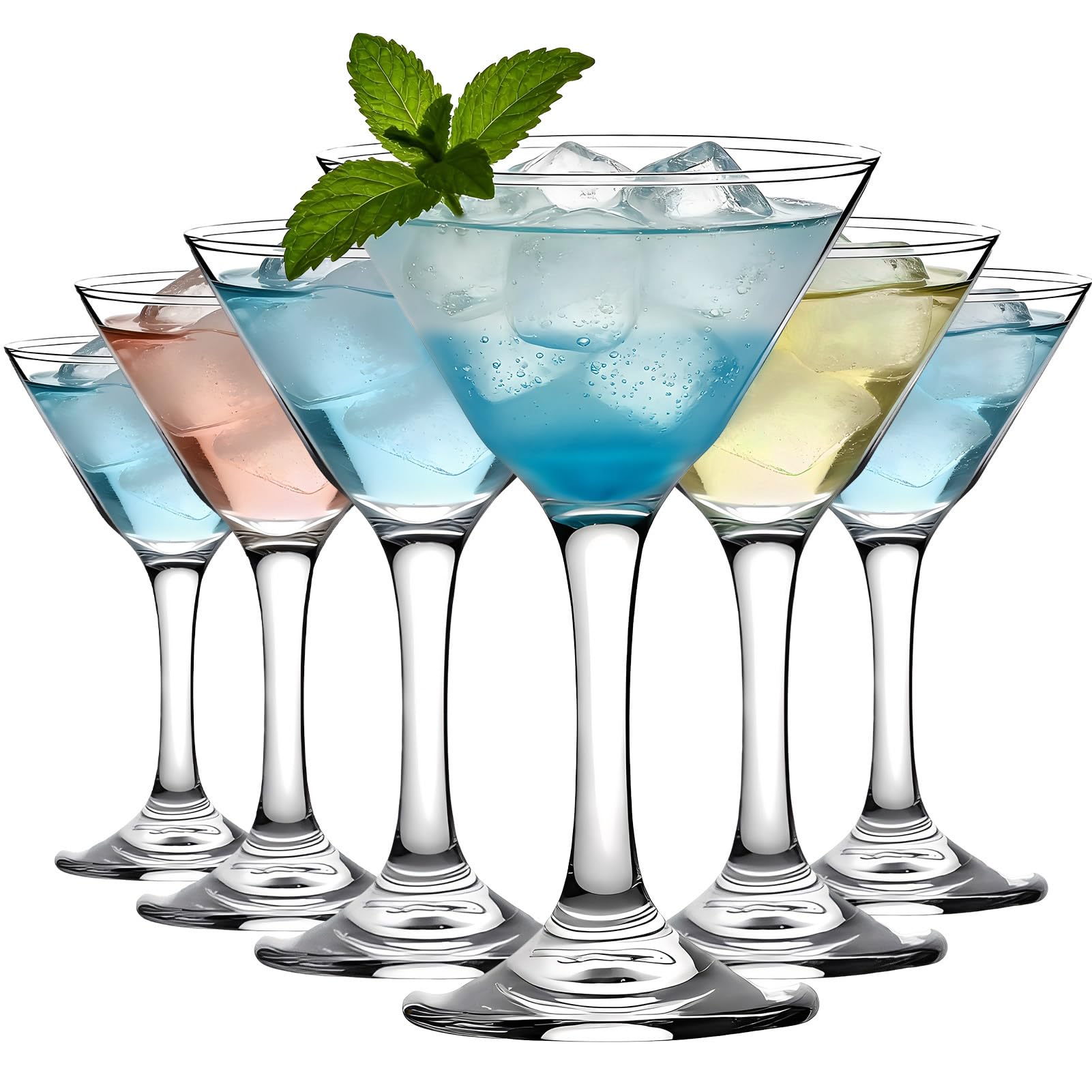 MYKAGS Gläser Set 6-teilig, Klassisches Martini-Glas-Set, 110 ml Cocktailgläser für Martini-Cocktails und Mixgetränke