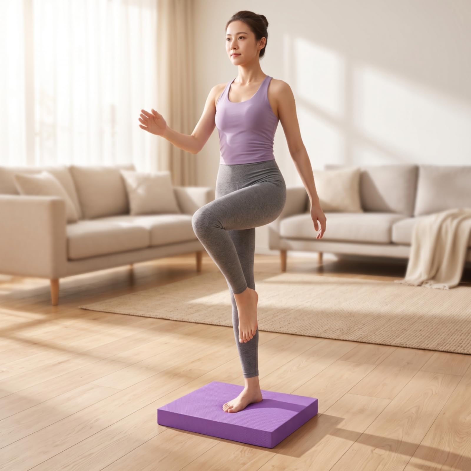 Almohadilla de Equilibrio Cojín de Balance Colchoneta de Estabilidad de Entrenamiento con Superficie Segura y Material TPE Adecuada para Fortalecer, color to 1, 50cm