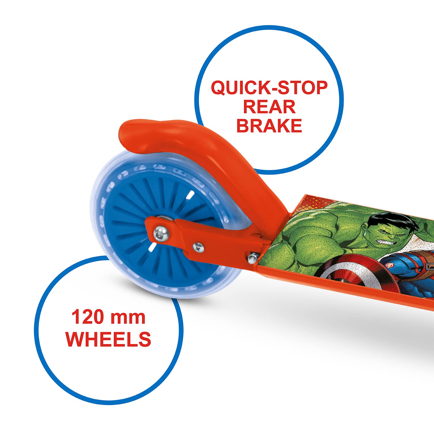 Patinete Infantil Mondo Toys Avengers – Aluminio Ligero, 2 Ruedas, Manillar Ajustable, Plegable Y Fácil De Transportar, Ideal Para Niños Hasta 50 Kg