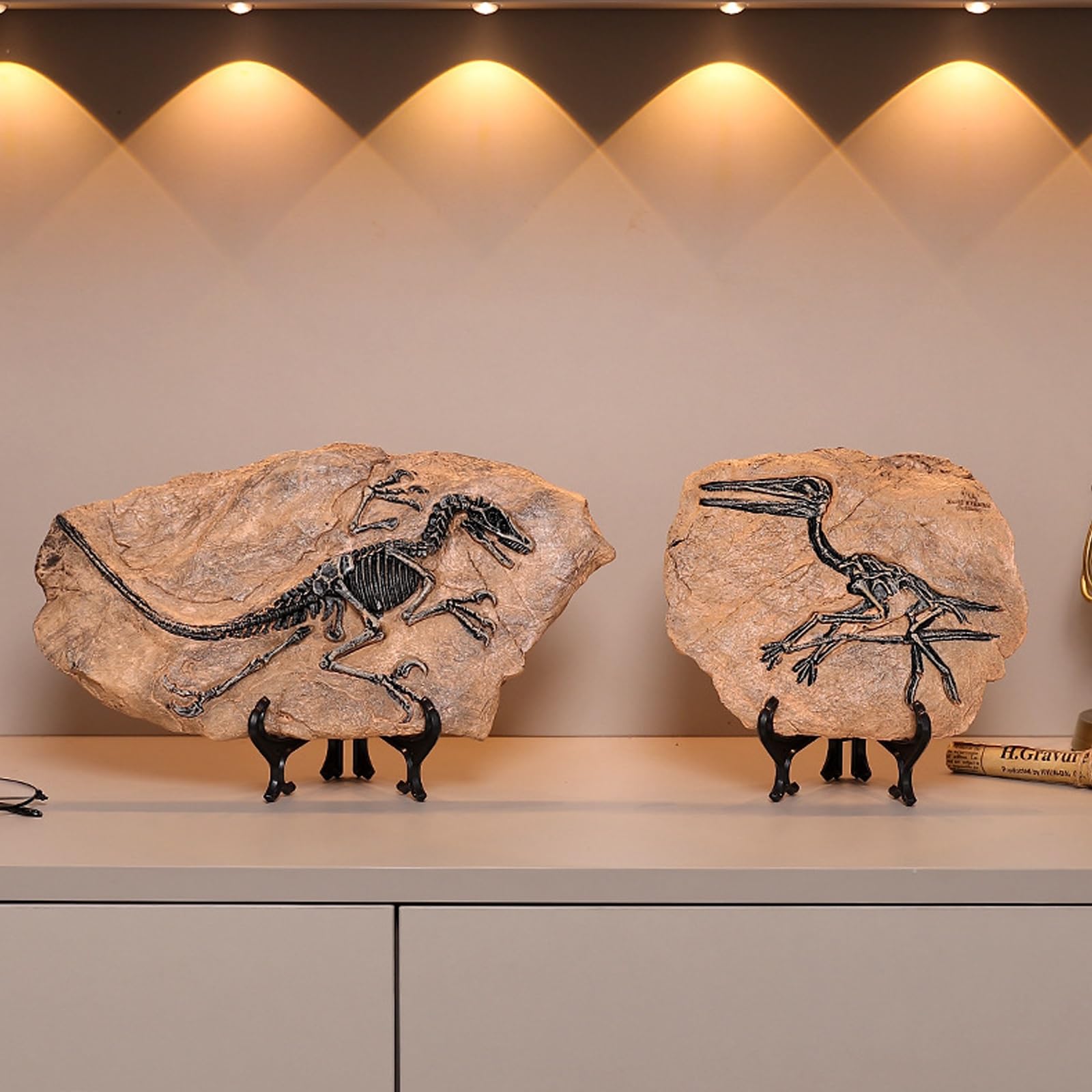 Estatua de fósil de Dinosaurio, Figuras de fósil de Dinosaurio Tyrannosaurus Rex de Resina, Escultura de paleontología Retro, Adornos creativos de artesanía de Resina, Modelo de Esqueleto(A)