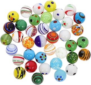 HOOTNEE 38 Piezas De Canicas De Vidrio para Juegos, Canicas De Vidrio De Colores, Relleno para Jarrones, Canicas De Juego, Canicas De Vidrio Decorativas, Canicas para Juegos, Canicas De