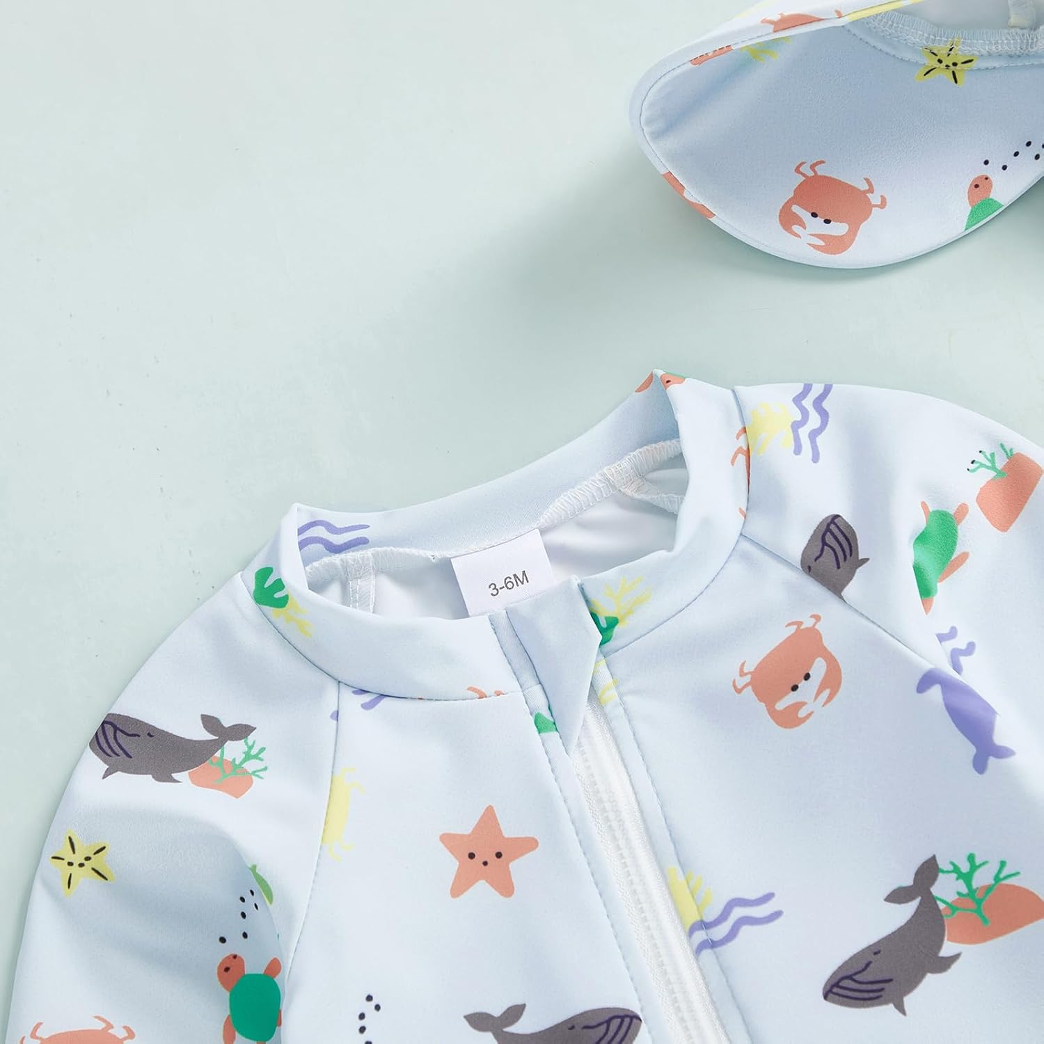 Hnyenmcko Baby Boy Girls Rash Guard Swimsuit Toddler Long Sleeve One Piece Zipper Bathing Suit Infant Swimming Suit - Image 3