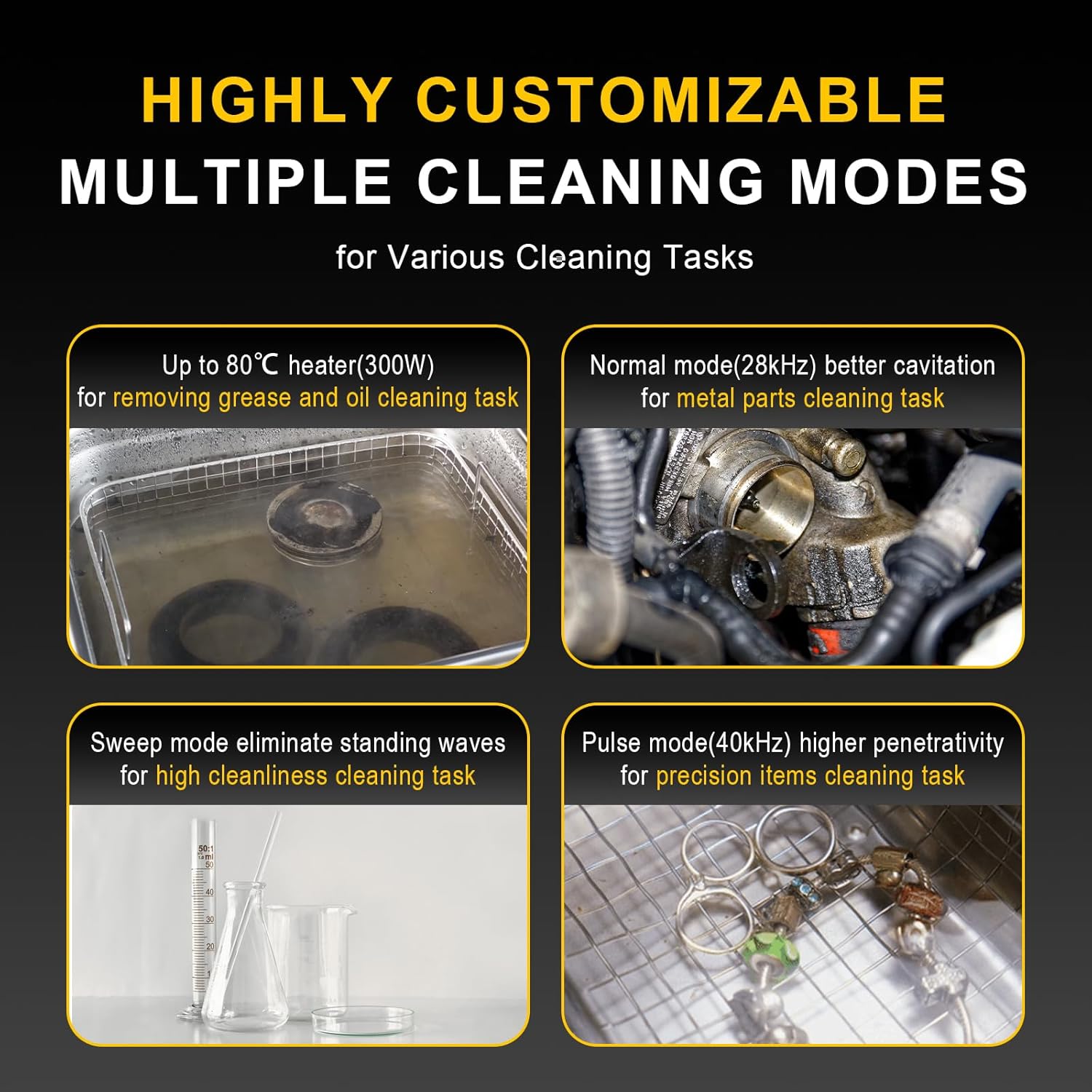 6L Ultrasonic Cleaner, One-Touch Cleaning, Heating, Dual-Frequency, Sweep Frequency, Touch Ultrasonic Cleaning Machine for Labs,Carburetor,Jewelry,Dentures,Automotive Parts