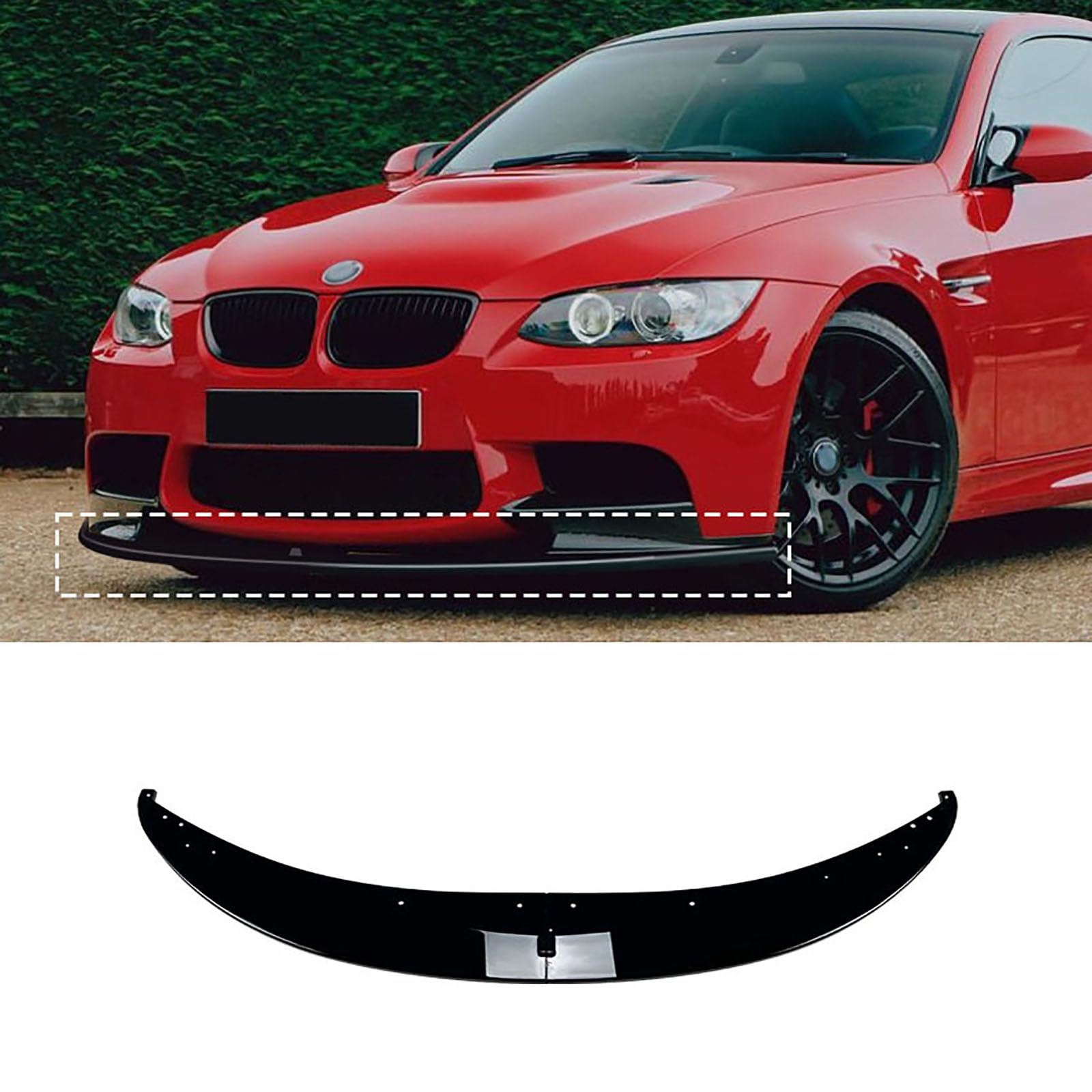 Lèvres De Pare-Chocs Avant Pour BMW E90 Sport LCI 2009-2012 - Noir Brillant ABS