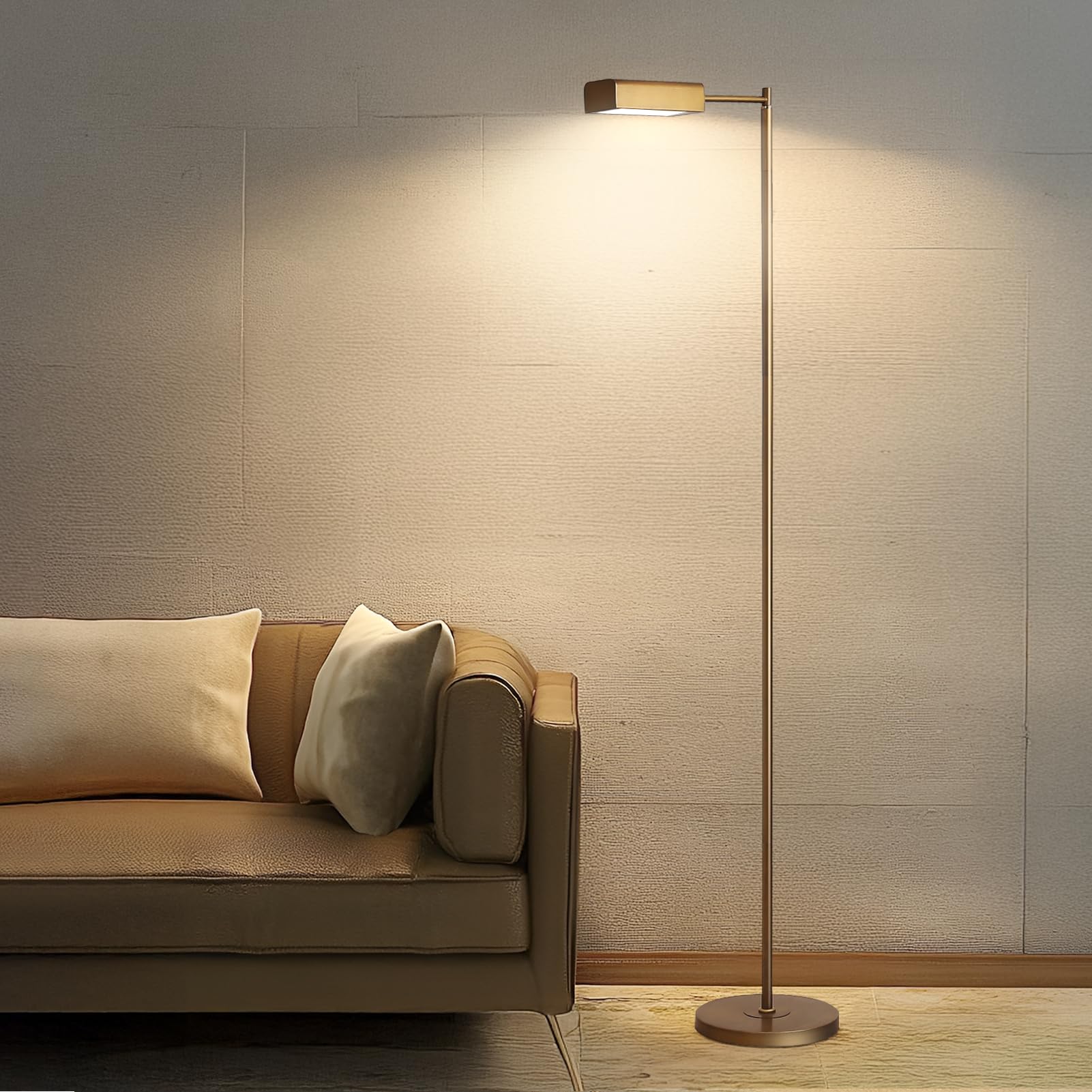 AManLife LED Floor Lamp, 20W 1500LM Floor Lamps for Living Room, 63 inch 3 Color & 5 Brightness Levels Reading Lamp Floor Standing, Standing Lamp for Reading Work Play (with Remote Control)