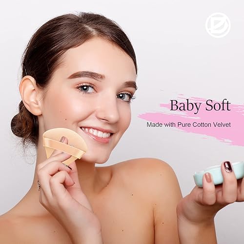 Miniatura 3 de 15 unidades de polvo triangulares de terciopelo para polvo facial, lavables, reutilizables, suaves, húmedos y secos, para polvo suelto, polvo