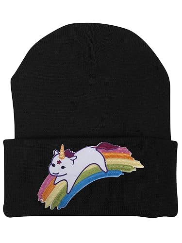 Gravity Trading Cute Rainbow Unicorn Patch Cuffed Beanie