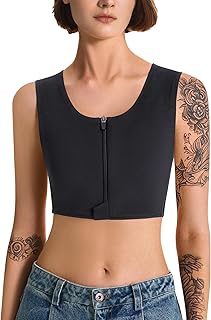 Chest Binder Transgender Tomboy FTM Binder Trans with Front Zipper Elastic LGBT Binder Bra Tank Top