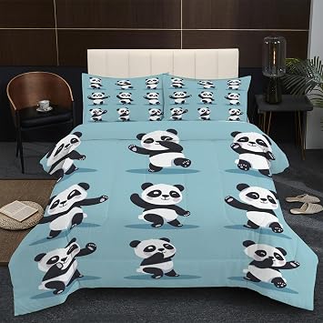 Duvet Cotton Winter, Winter Soft Warm Quilt, Yoga Panda Thickened Fluffy Comforter,Microfibre Winter Duvet, Animal World Printed Coverless Duvet Bedspreads