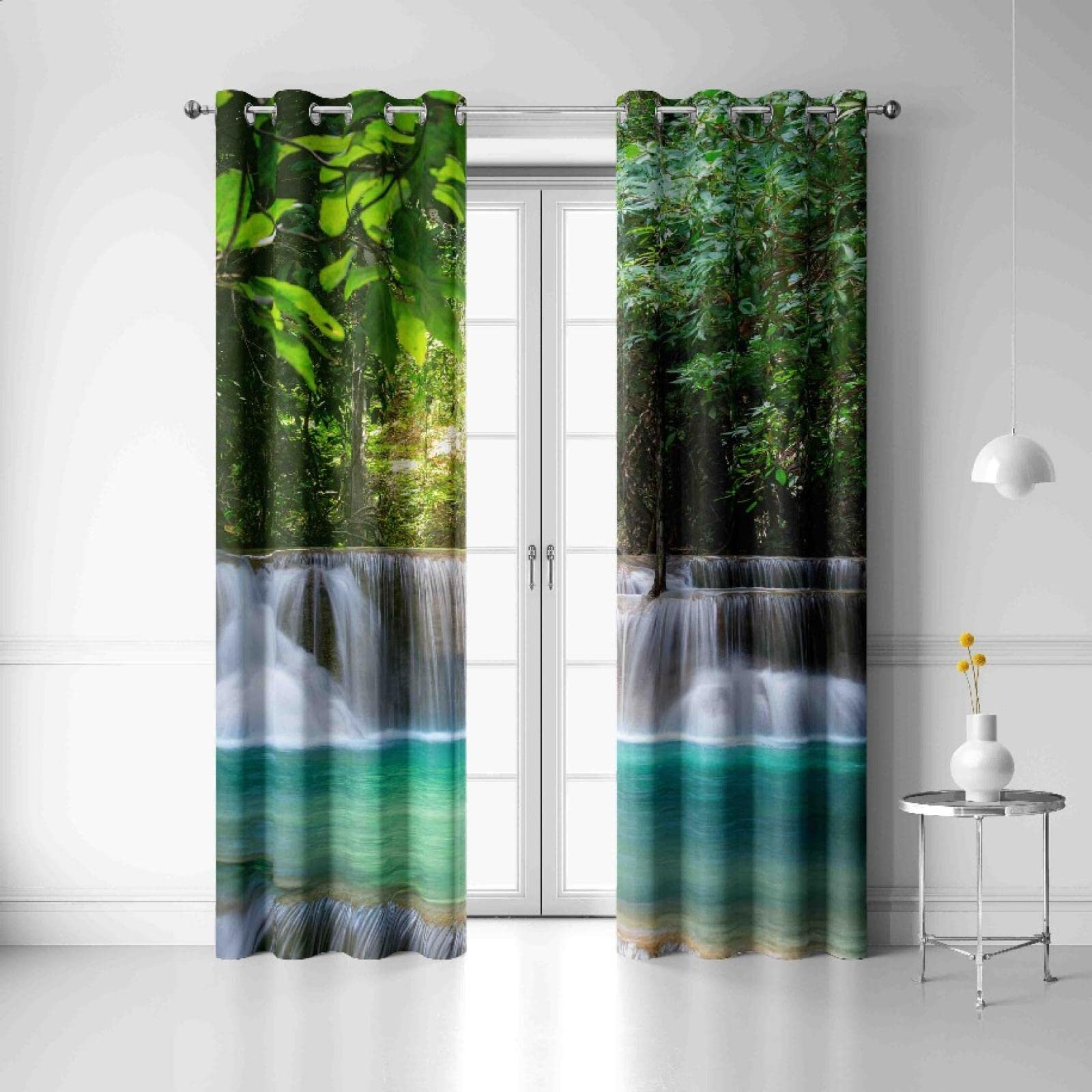 Rideaux en cascade de forêt haut de gamme pour grand salon