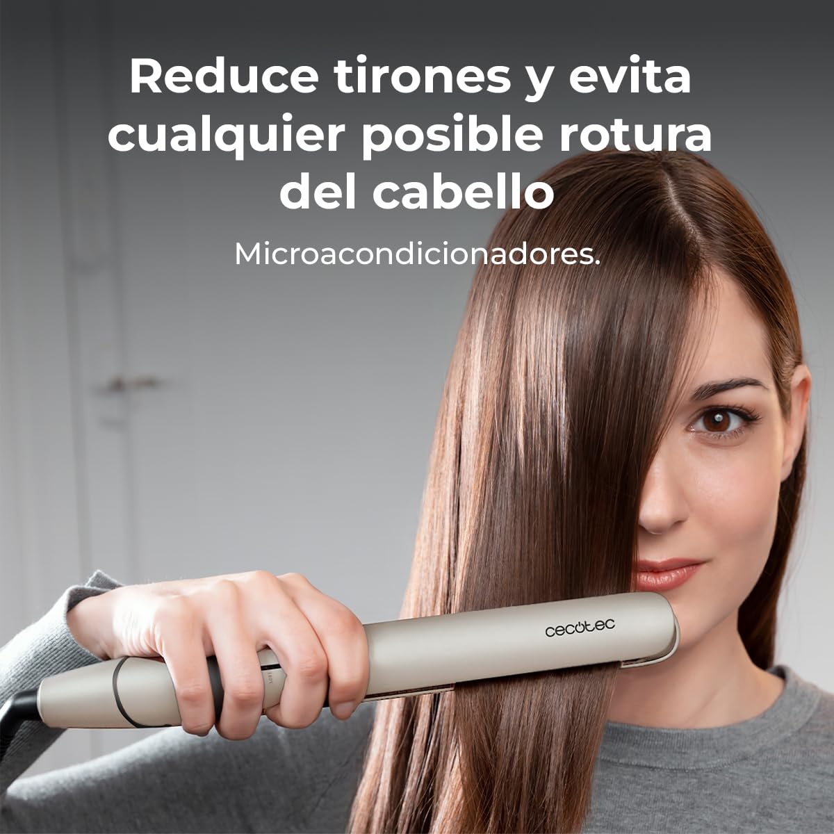 Cecotec Lisse 880 HidraProtect Saç Düzleştirici, İnce Saçlar İçin, 48 W, Turmalin, Keratin Kaplama, Argan Yağı, Pro İyonizer, 3D Yüzen Plakalar, 4 Sıcaklık, LED Göstergeli