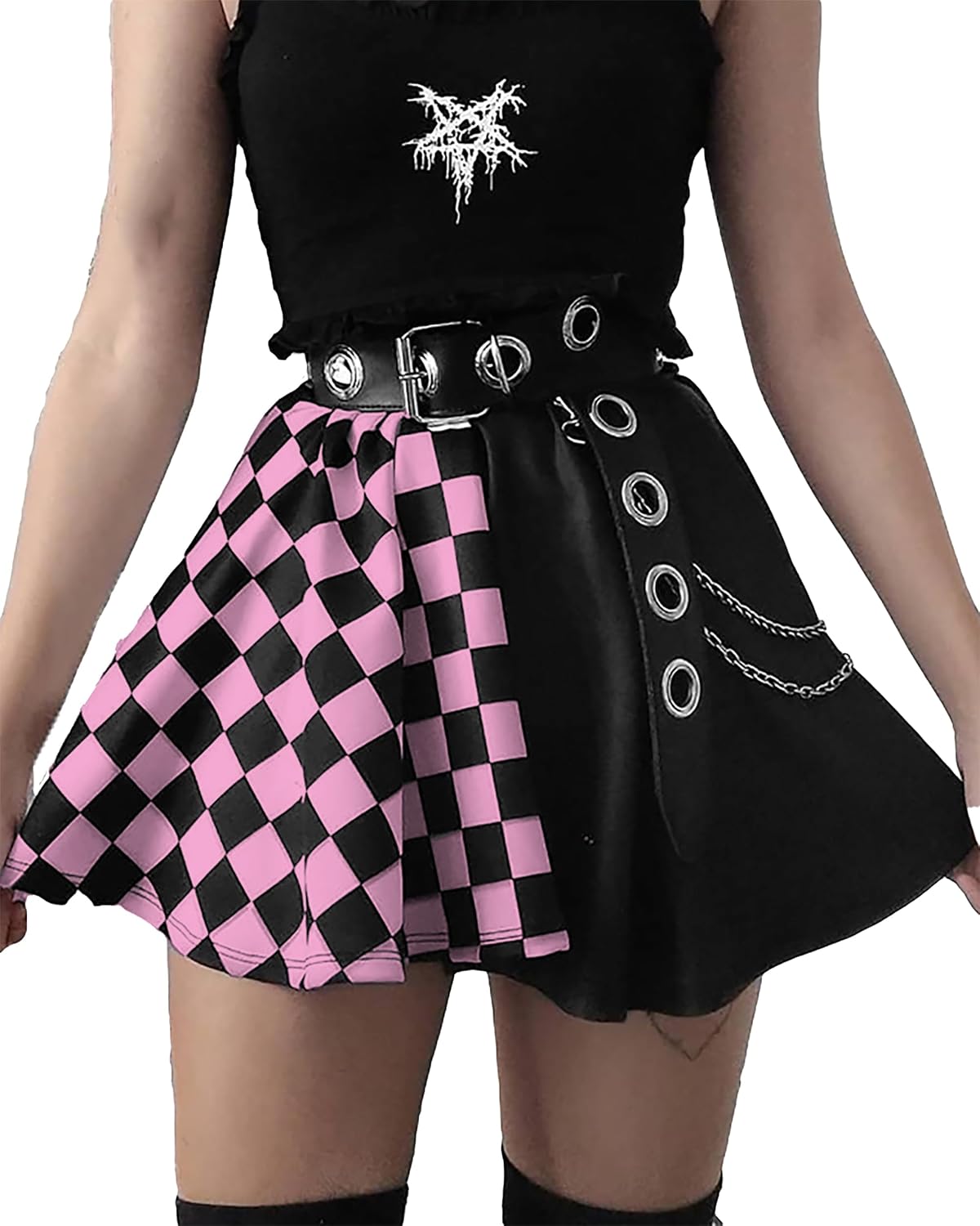 ★E.B.M★ Check pattern slit skirt EMO1WSK080 s-l400.jpg