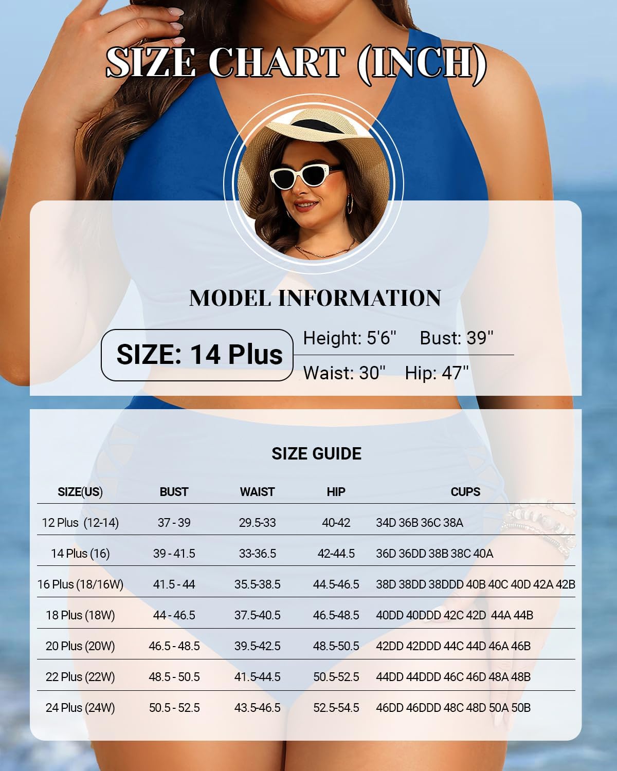 Women's Plus Size Two Piece Swimsuits - High Waisted Bikini Tummy Control Bathing Suits 2025 Twist Knot Swimwear - Image 6