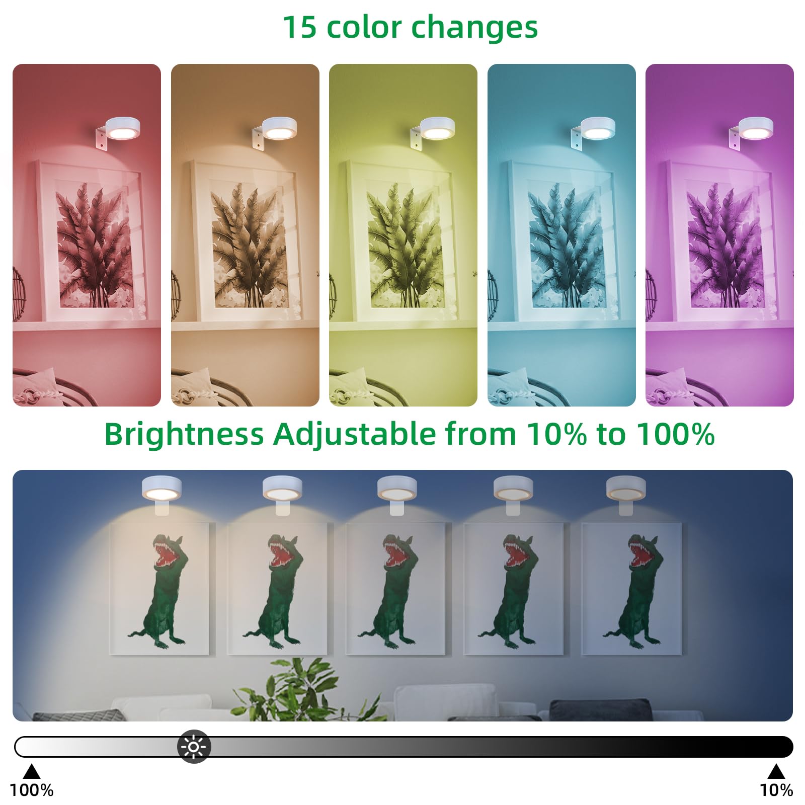 Ruioomeep Pack Of 2 Magnetic Painting Light Wireless With Remote