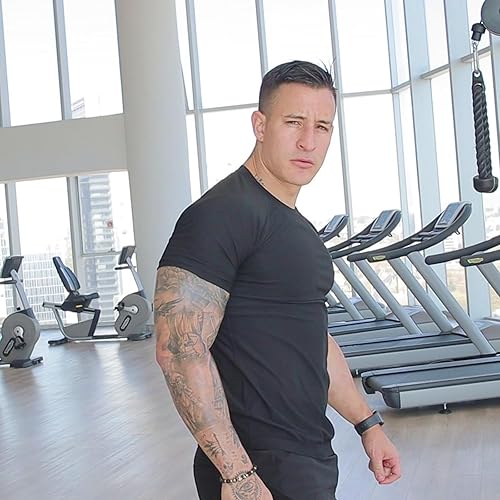 Miniatura 7 de FUXERT - Camisa de sauna para hombre, traje de sudor para gimnasio, ejercicio, camisa de compresión, ropa de entrenamiento moldeadora Negro