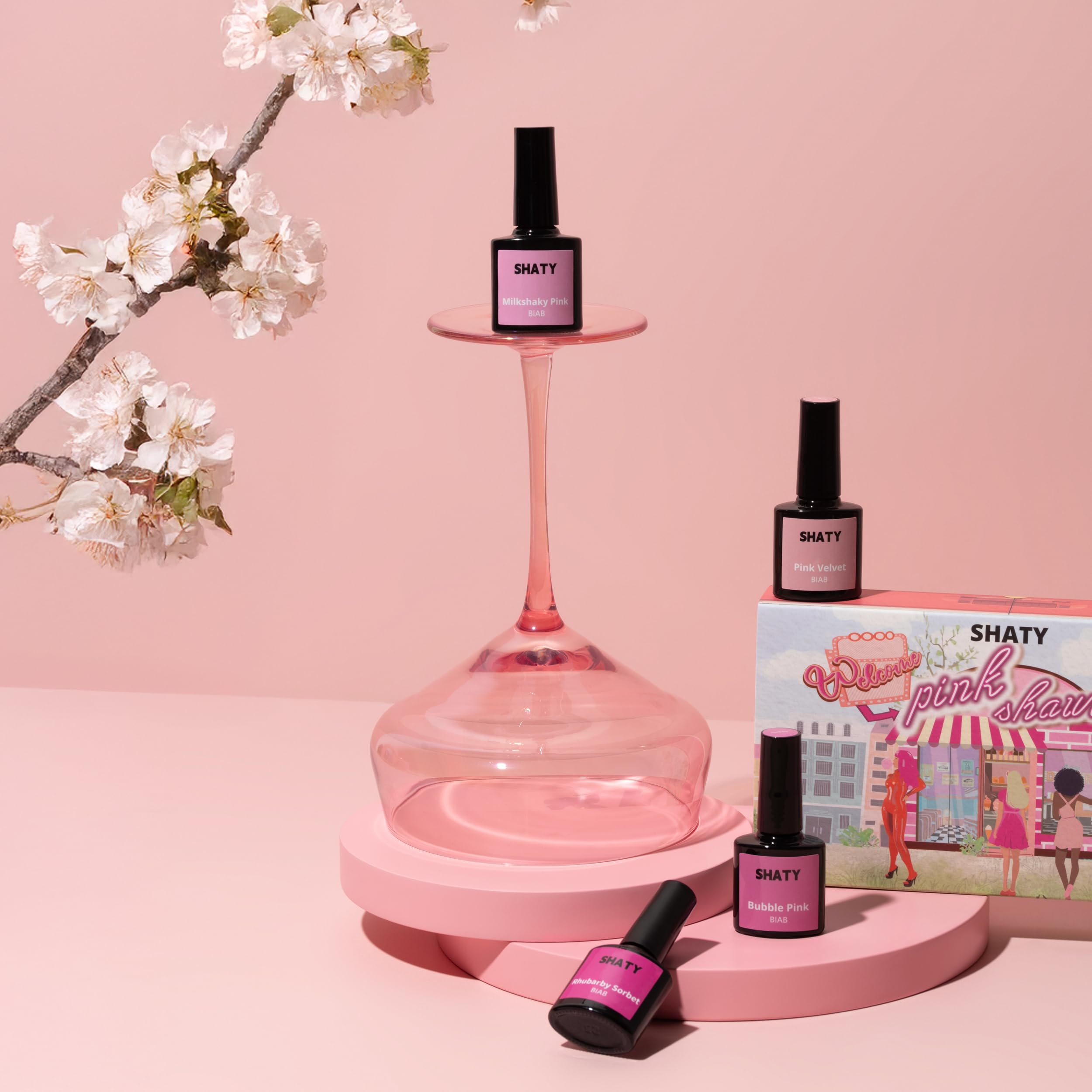 SHATY® BIAB zestaw startowy – Pink Shawty – Builder In A Bottle – BIAB lakier do paznokci – zestaw BIAB – zmywacz do paznokci, lampa 36 W i wideo z instruktiami