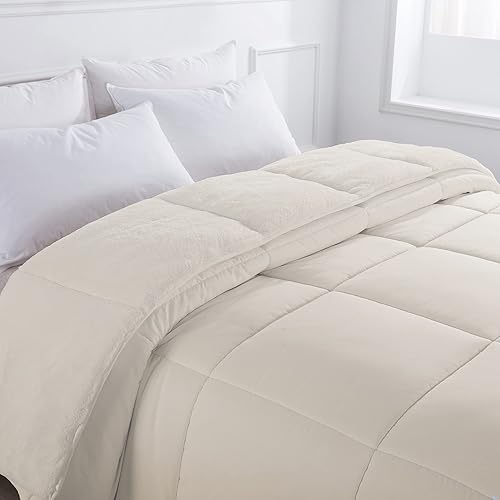 Miniatura 3 de Feather and Loom - Edredón reversible de plumón alternativo, microfibra con reverso de felpa acogedora, relleno hipoalergénico, lavable a máquina,