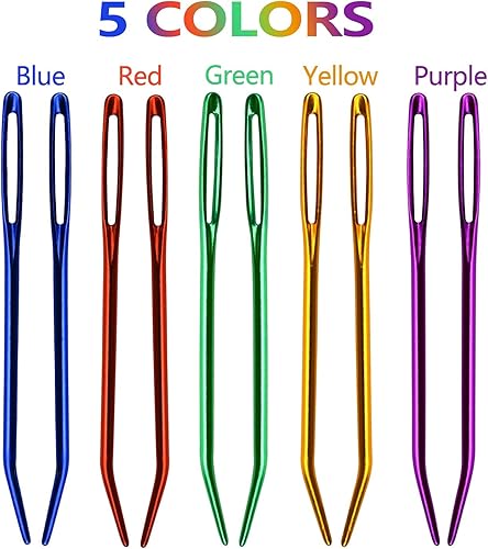 Miniatura 7 de Aguja de hilo con ojo grande doblada en caja para tapiz, lana de coser, tejer, zurtir