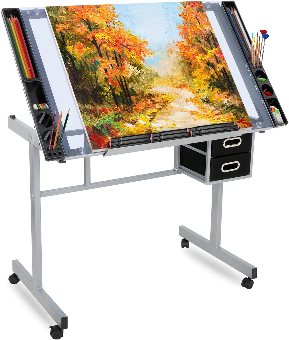 Amazon.com: Epetlover Adjustable Drafting Table Drawing Desk Folding ...