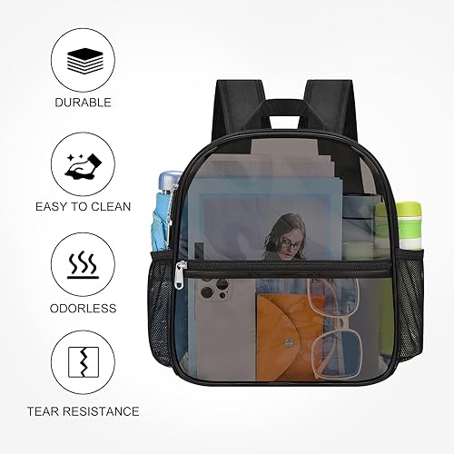 Miniatura 5 de Mochila Transparente USPECLARE Aprobada para Estadio 12×6×12, Bolsa Transparente Resistente al Agua para Eventos de Estadio, Concierto, Trabajo y