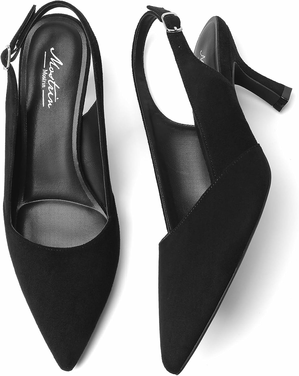 Mostrin Kitten Heels for Women Slingback Pointed Closed Toe Heels Women's Pumps Shoes for Wedding, Party, Commuting - Image 5