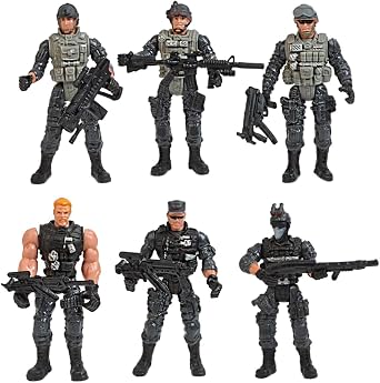 6 Pieces Special Forces Army Men Action Figure Toy Army Men Set