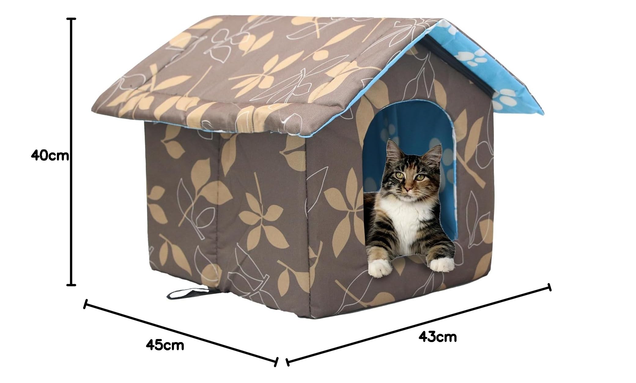 Katzenhaus Für Draußen Winterfest Wasserdicht Und Warm Faltbare Pet Tierheim Für Katzen Mit Abnehmbarem Kissen Für Streuner Haustiere 45x43x40cm