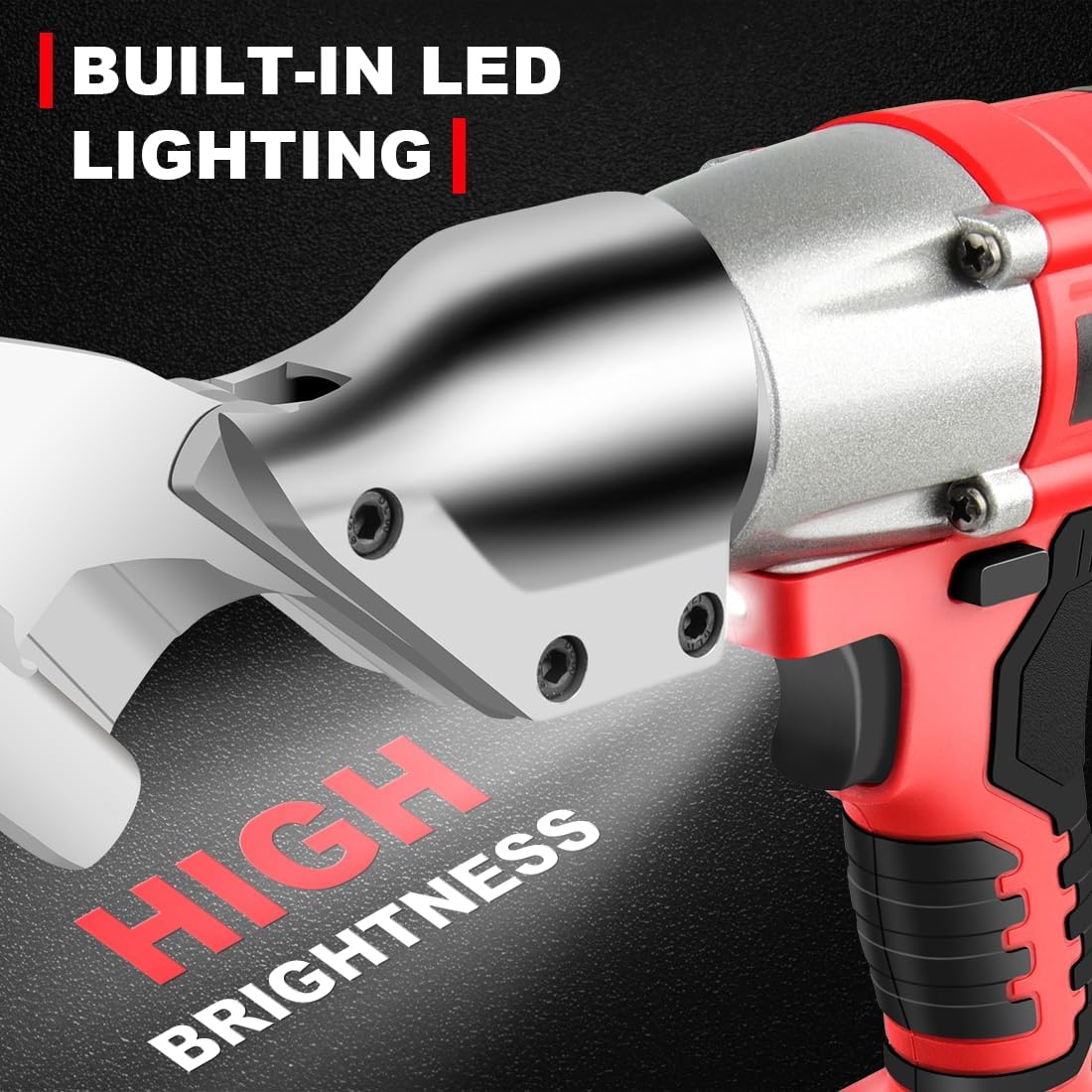 Cordless Metal Shear Compatible with Milwaukee M18 Battery 400N.m Torque Electric Sheet Metal Cutter with 360° Pivoting Head for Cutting Steel, Aluminum, Sheet Metal (No Battery)