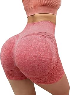 Womens Yoga Shorts Tummy Control Fitness Quick Dry Biker Shorts Sexy Butt Lift Comfy Yoga Tights with Pockets