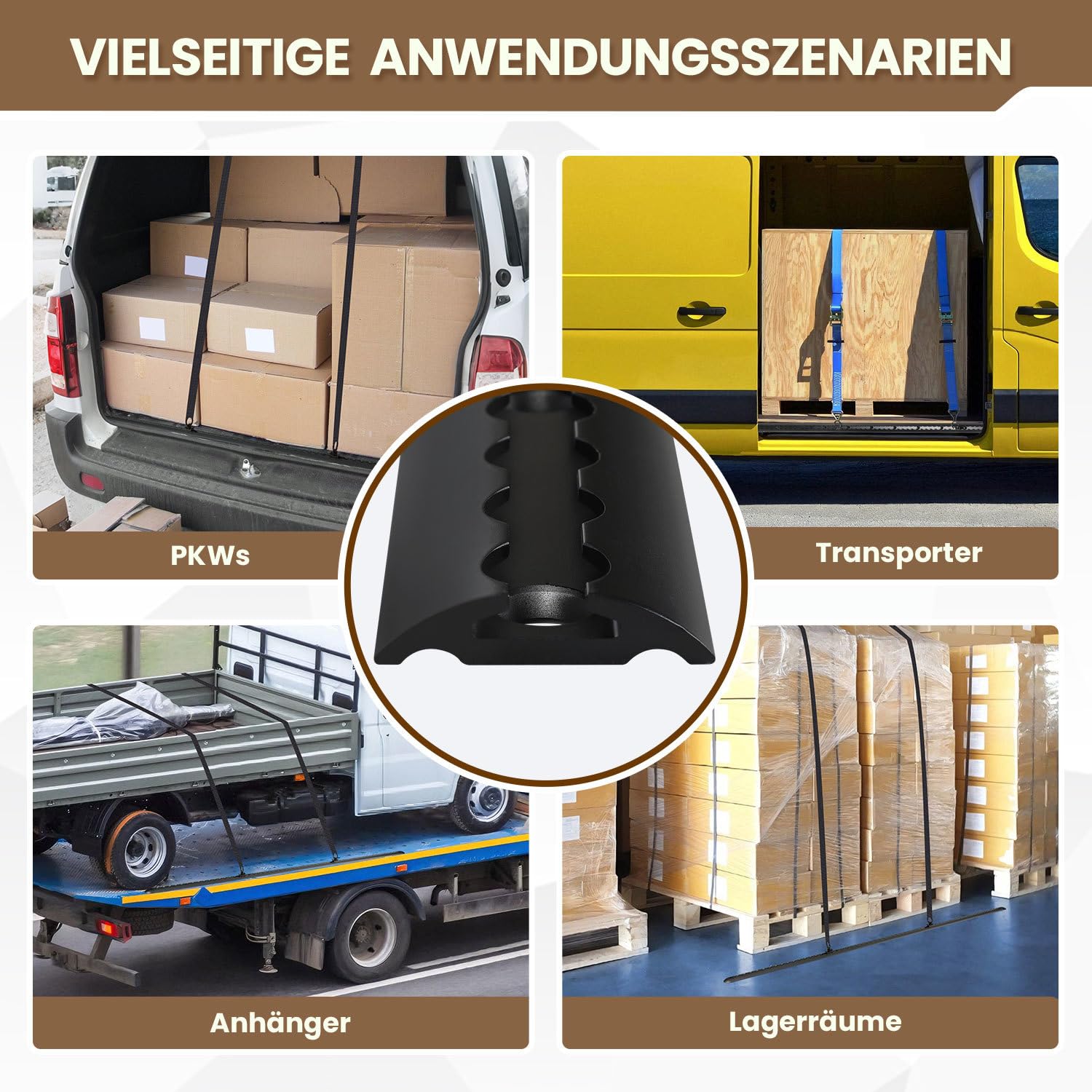Airlineschienen 1 m 4 Stück mit Zubehör, Schwarz | Aluminium-Befestigungsschienen mit Zubehör, korrosionsgeschützt, zum Bohren oder Kleben für Anhänger, Wohnmobil, PKW und LKW