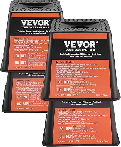 Miniatura 12 de VEVOR Bloque de remolque para gato, capacidad de 6000 libras por bloque de nivelación de RV, bloques estabilizadores de polipropileno para caravana,