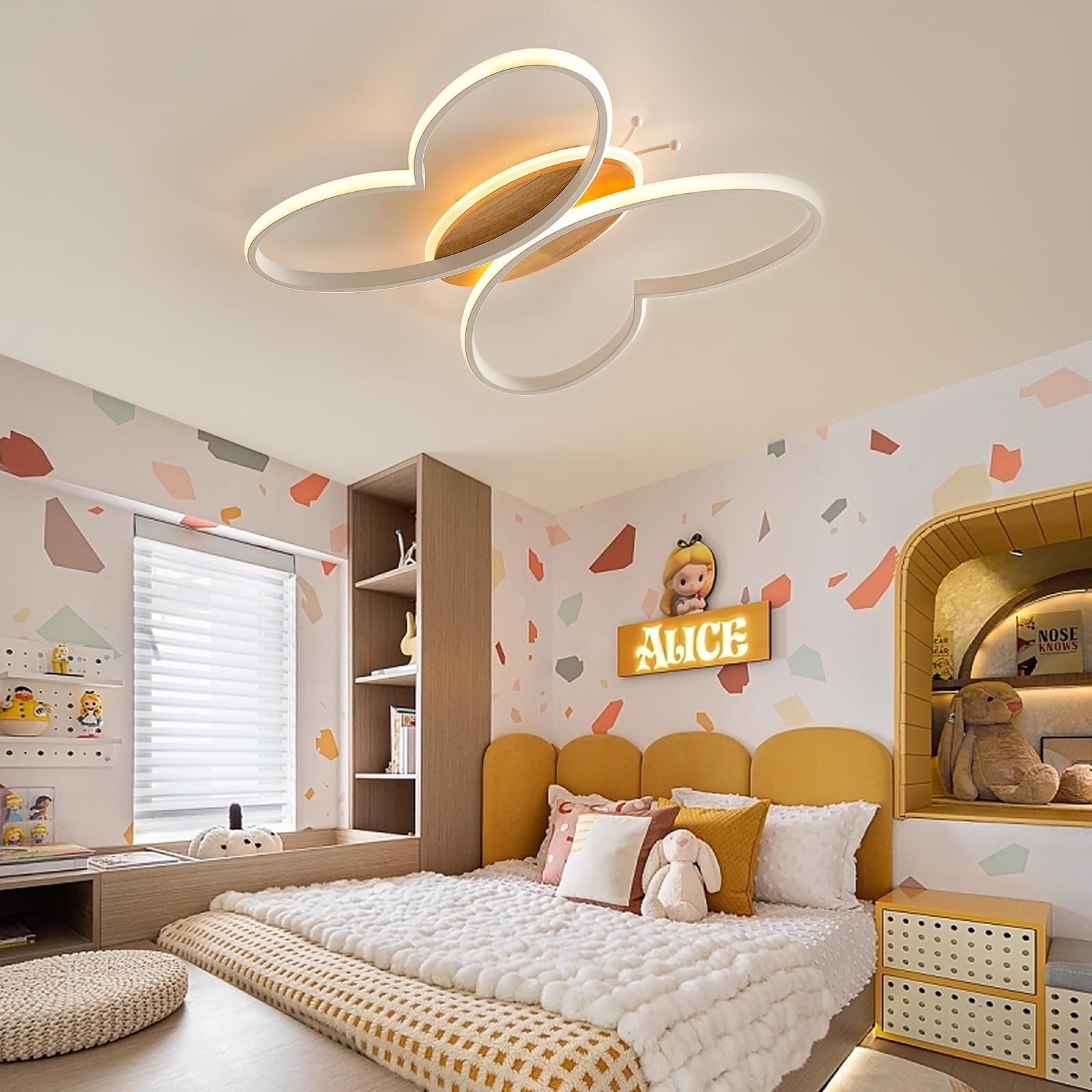 Lampara Infantil Techo, Lampara Techo LED de Nube, Lampara Techo Dormitorio Regulable con Control Remoto, 50W Plafon Led Techo para Cuarto de Niños, Dormitorio, Sala de Estar (blanco 48)