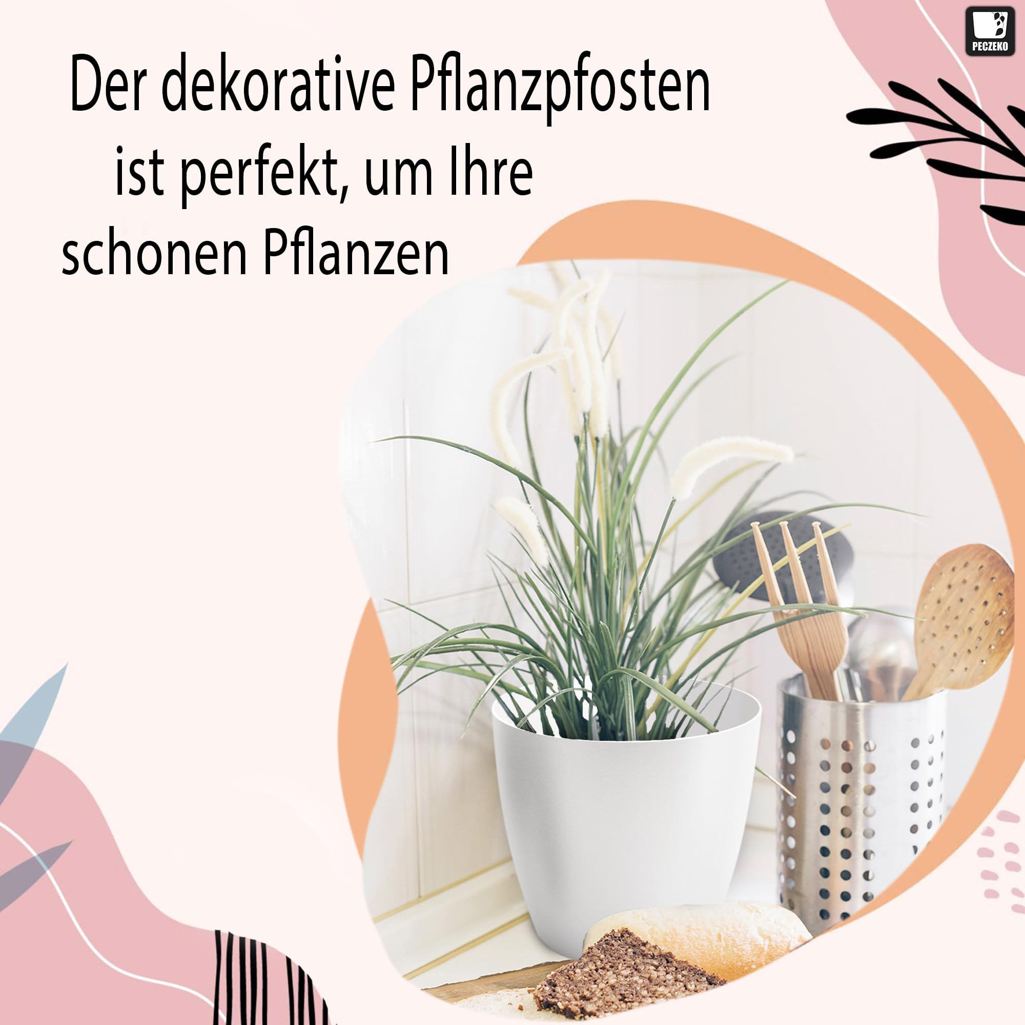 Blumentopf matt, Pflanzkübel aus Übertopf Kunststoff Dekorativer Topf für, groß und klein Pflanzen, 2er-Set, blumenkübel kräutertopf, (2 Pack) Weiß, ø 30 cm